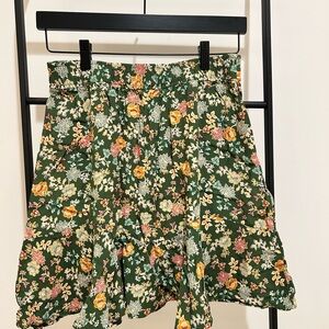 Floral Green Skirt